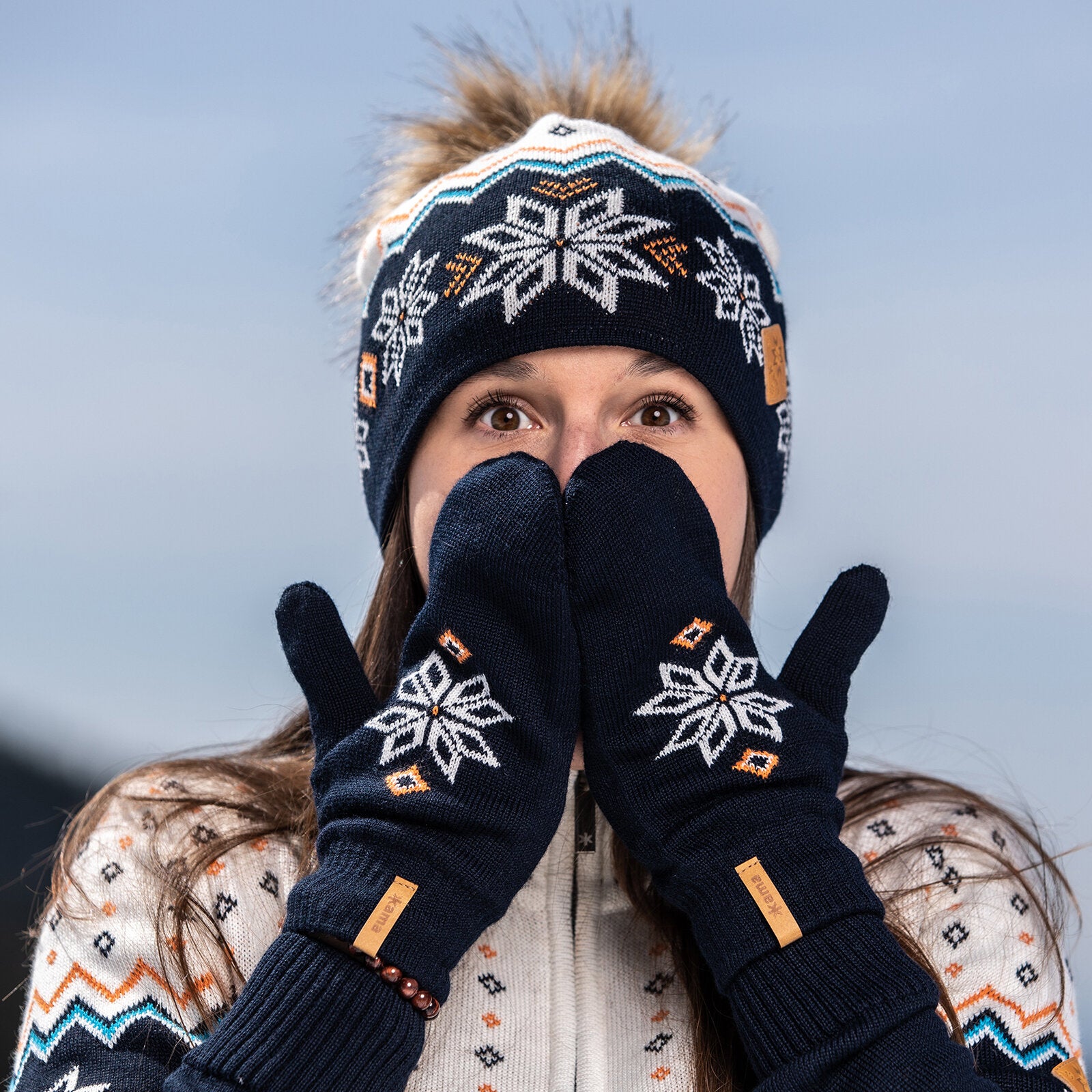 Set ANDORRA beanie, gloves - navy