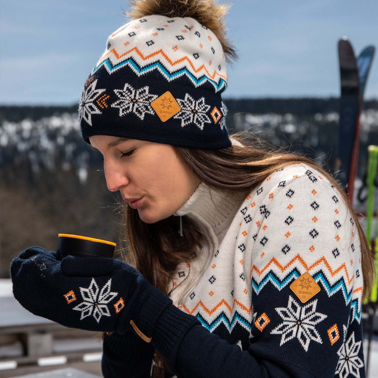 Set ANDORRA beanie, gloves - navy